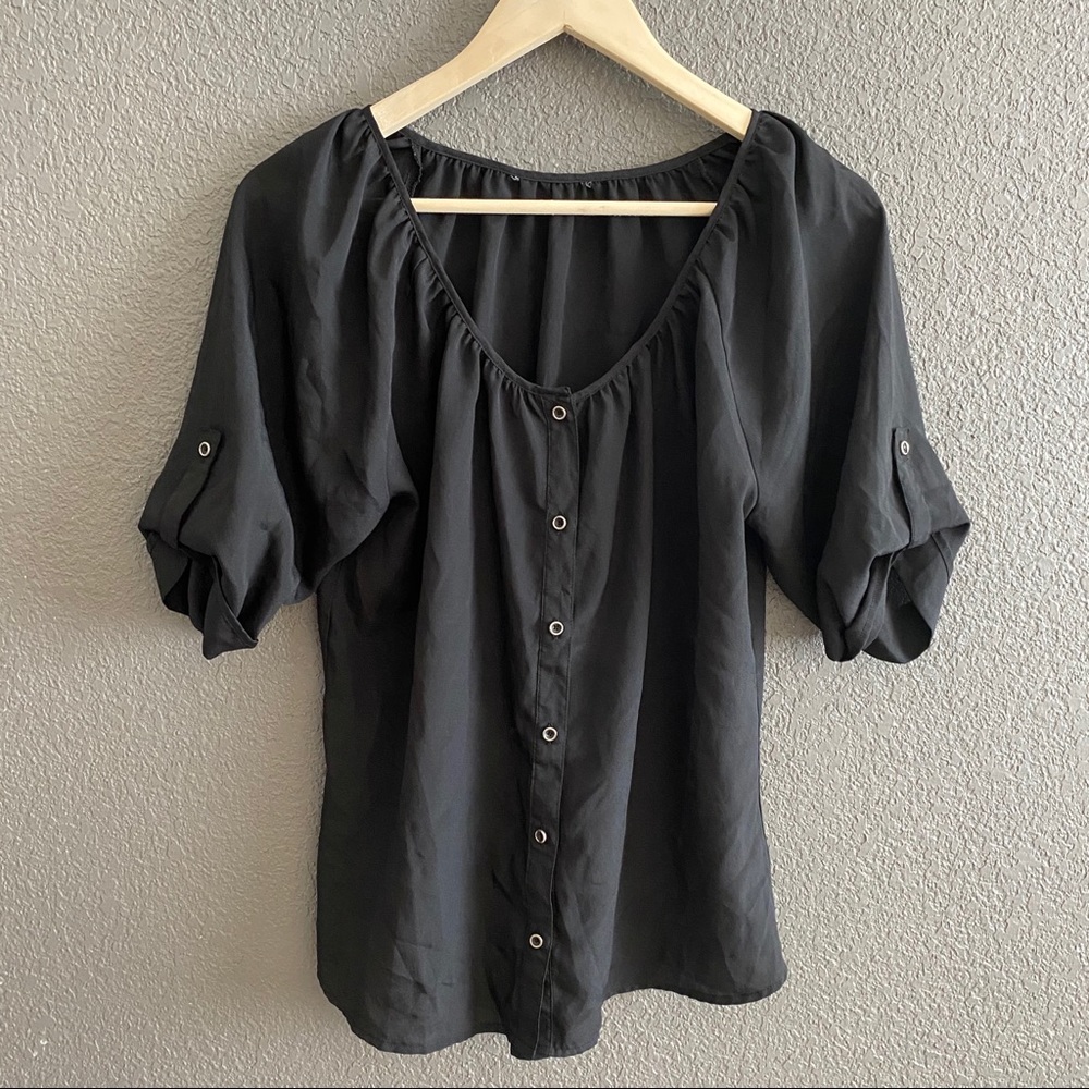 Black button up blouse